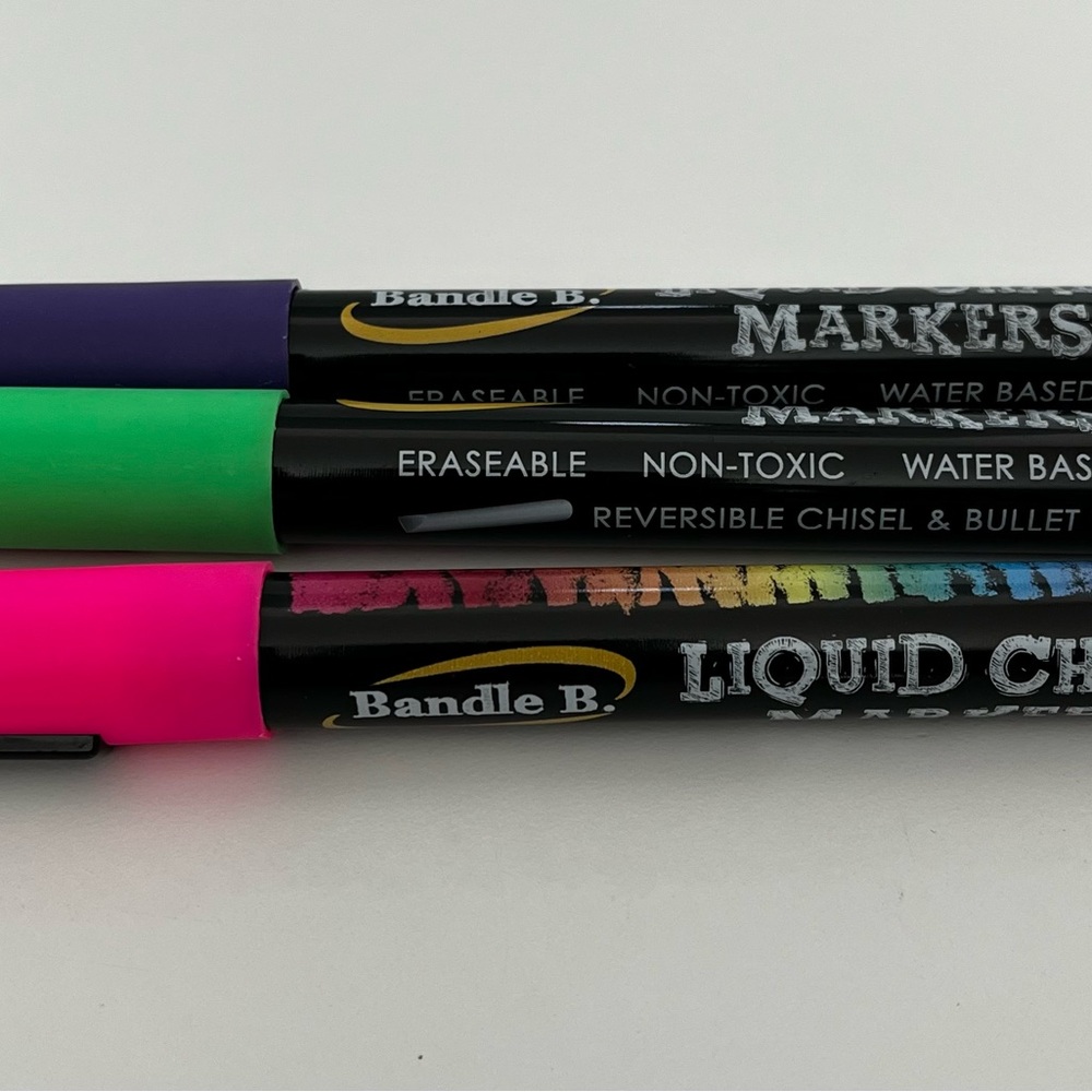 Liquid Chalk Markers - Vibrant Purple, Green, and Pink